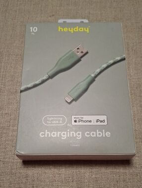 New heyday Sage Green Braided Lightning to USB-A Cable